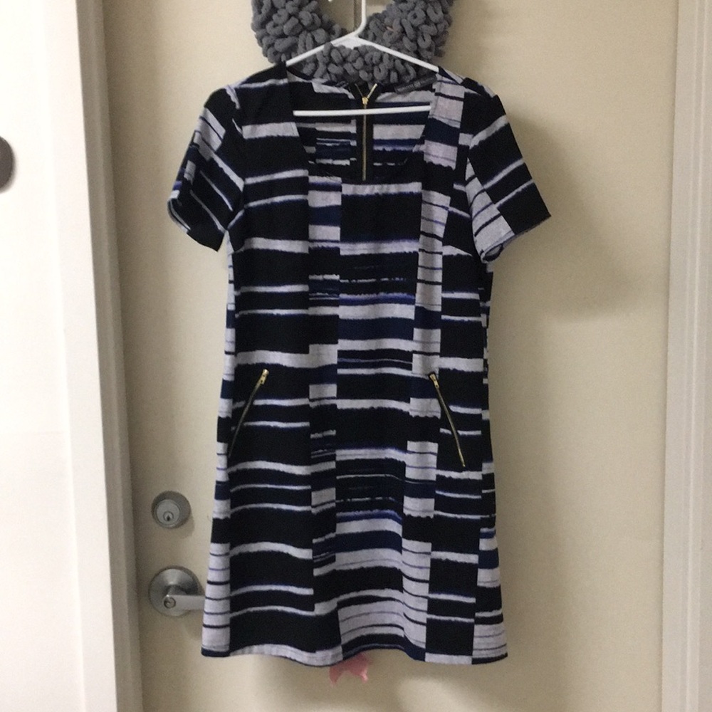 Stylish Black and White Striped Mini Dress